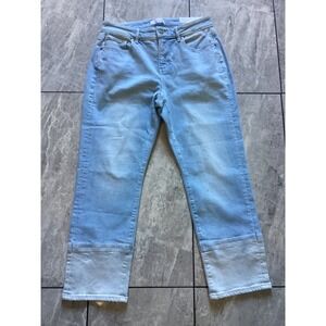LOFT The Girlfriend Mid Rise Curvy Petite Jeans Light Wash Size 27P